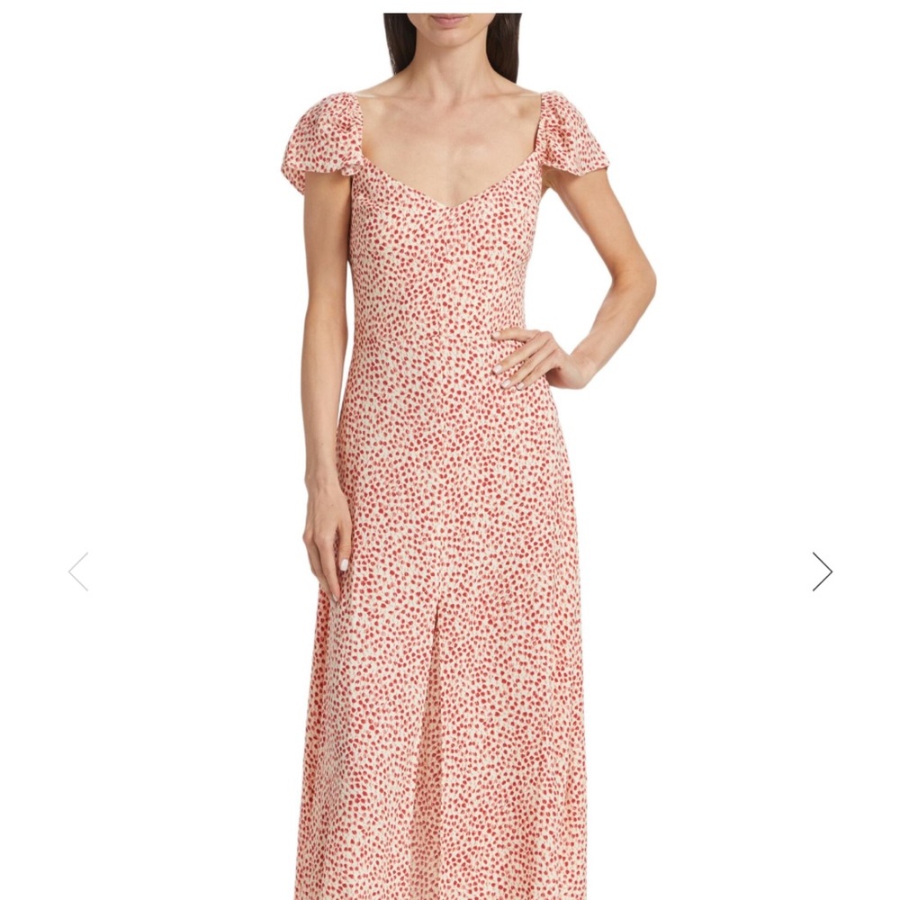 NWOT Reformation Baxley Floral Cap-Sleeve Midi-Dress